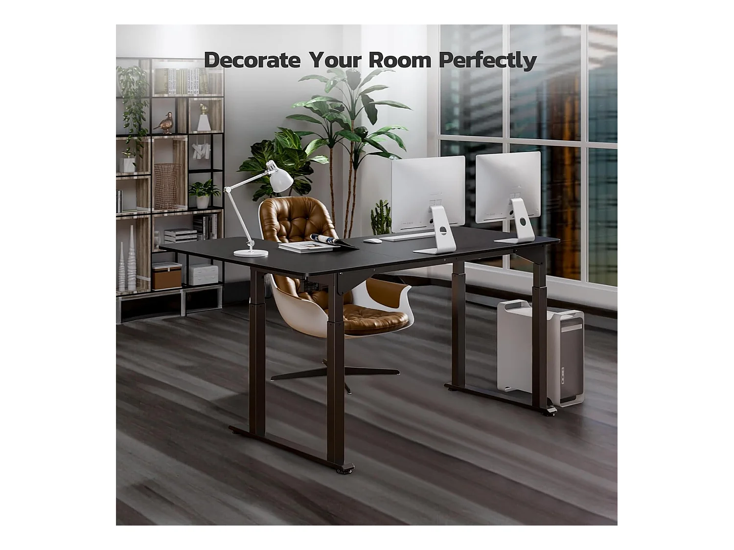 Dripex Bureau électrique réglable en hauteur en forme de L, 180 x 110 cm, avec moteur double, panneau d'épissage, noir