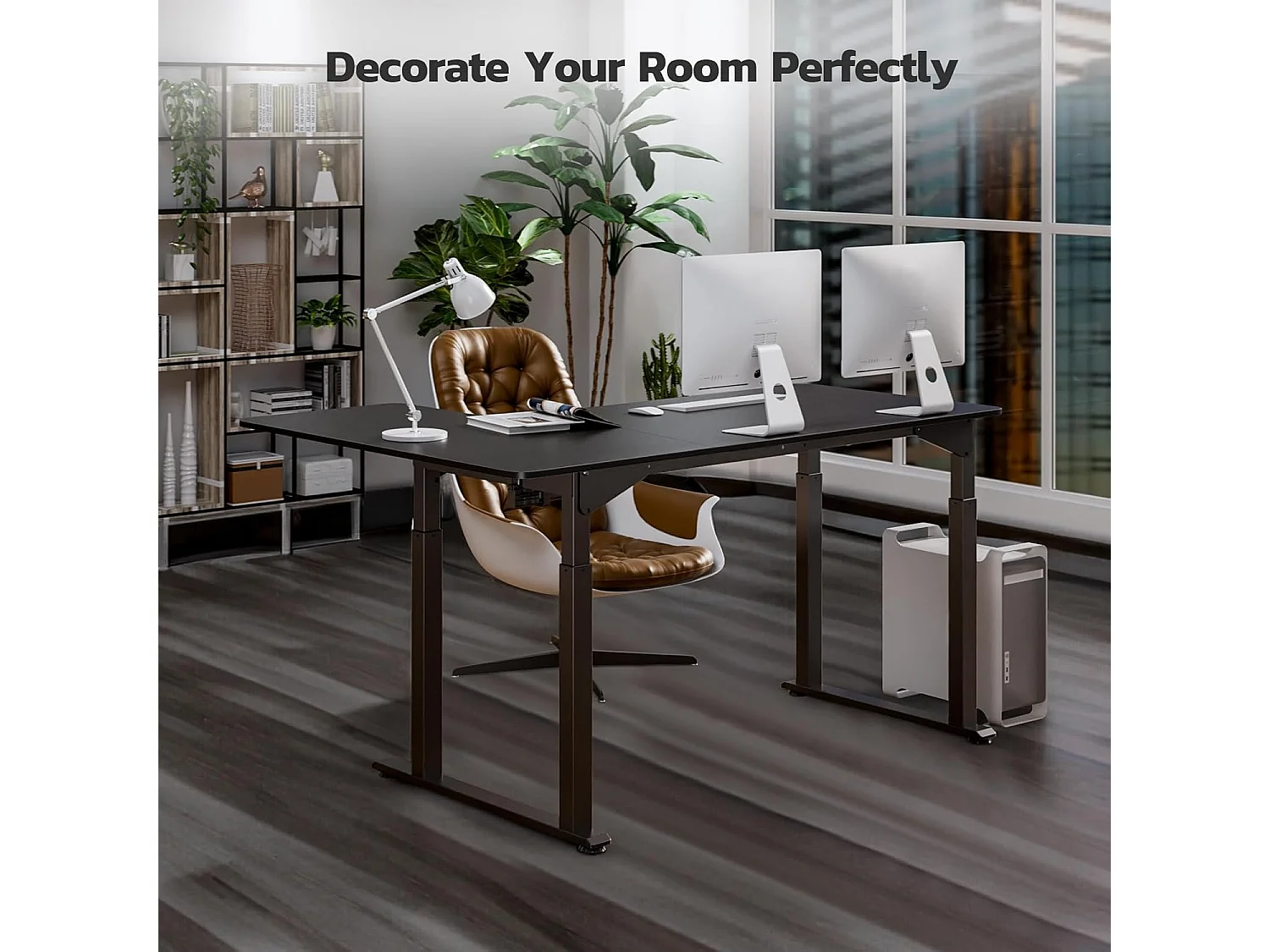 Dripex L-vormig Elektrisch in Hoogte Verstelbaar Bureau, 180 x 110 cm, Dubbele Motor, Voegplaat, Zwart