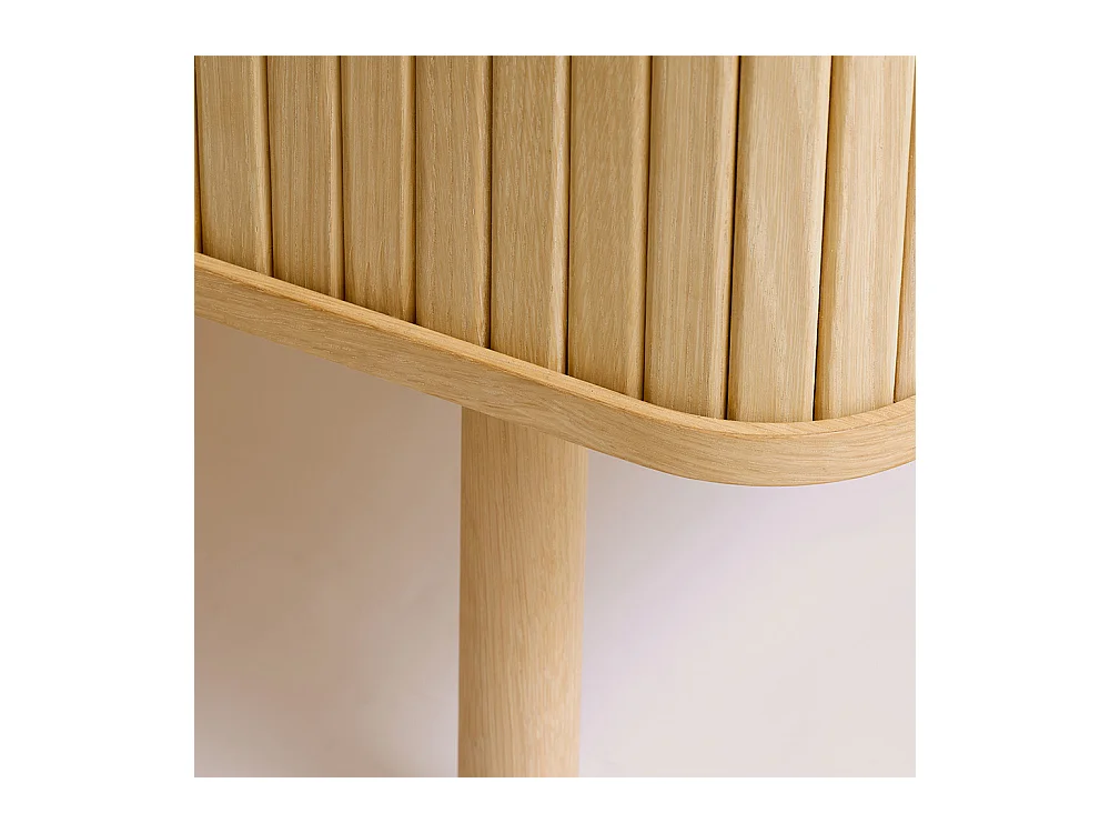 Meuble bas 2 portes 160 cm bois naturel 160x56x40 cm