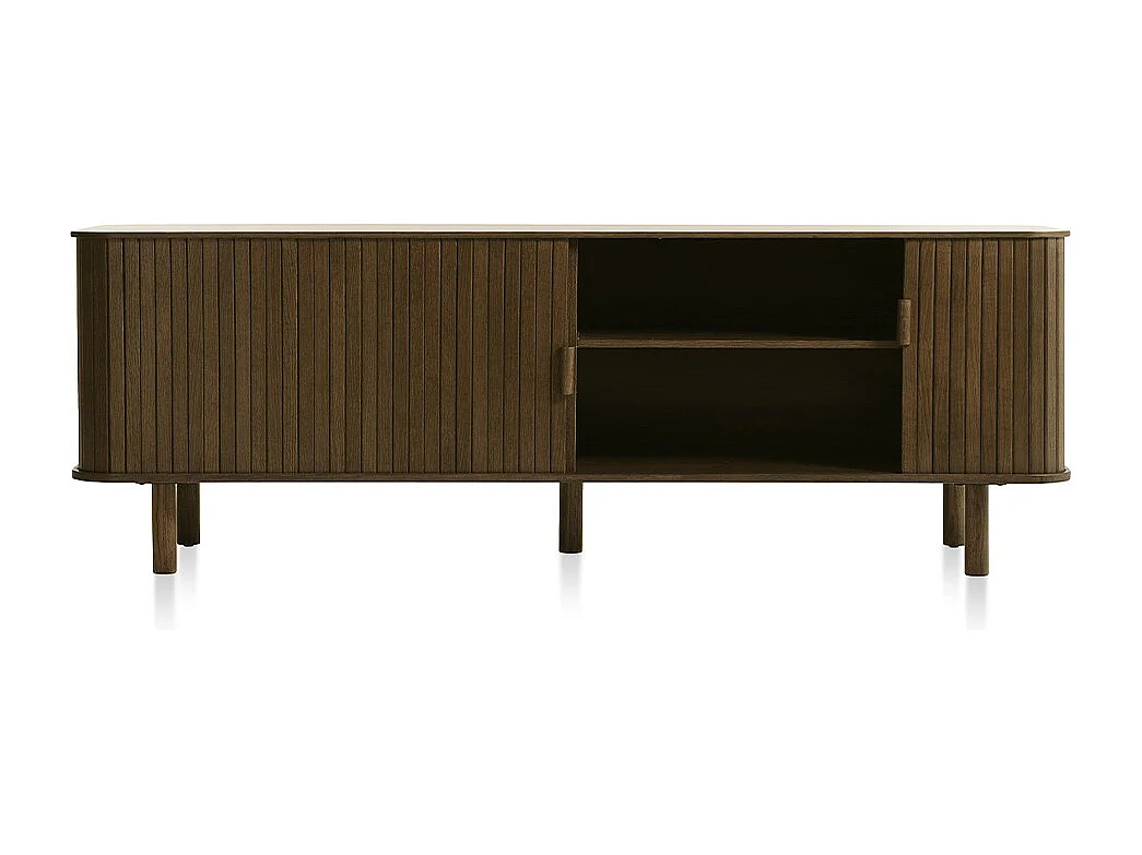 Meuble bas 2 portes 160 cm bois naturel 160x56x40 cm