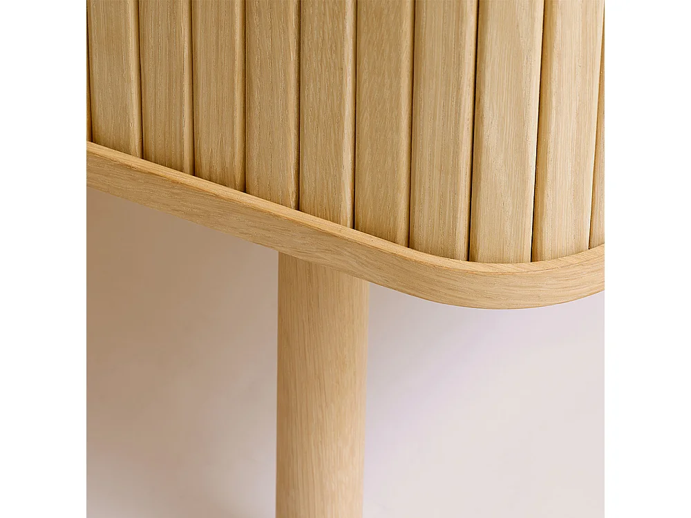 Meuble bas 2 portes 160 cm bois naturel 160x56x40 cm