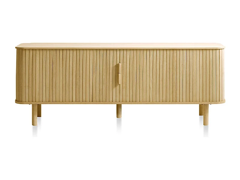 Meuble bas 2 portes 160 cm bois naturel 160x56x40 cm