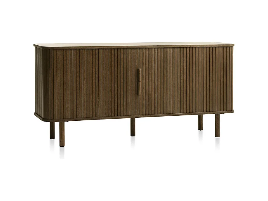 Buffet 2 portes 160 cm bois foncé 160x76x45 cm