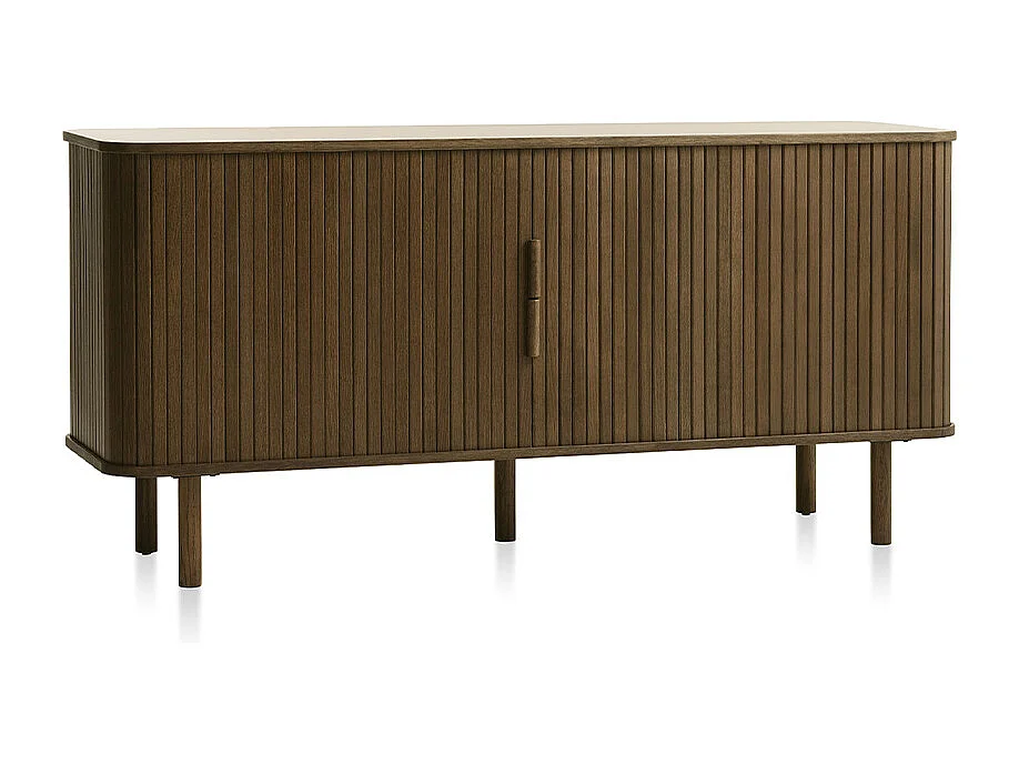 Buffet 2 portes 160 cm bois foncé 160x76x45 cm