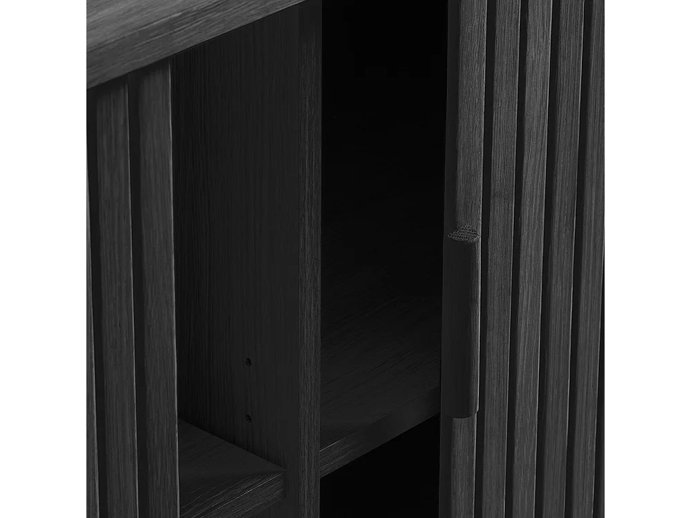 Buffet 2 portes 160 cm bois foncé 160x76x45 cm