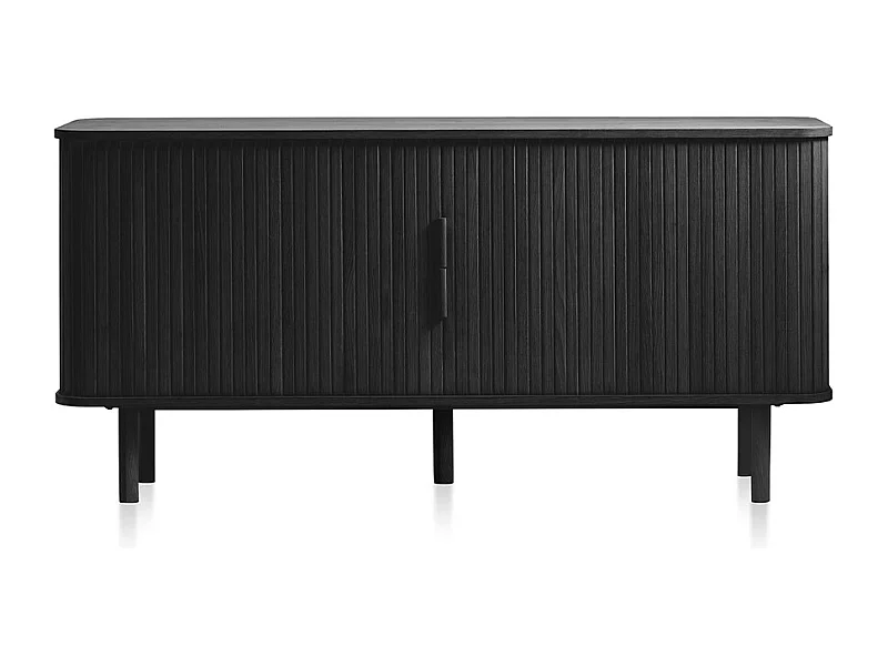 Buffet 2 portes 160 cm bois foncé 160x76x45 cm