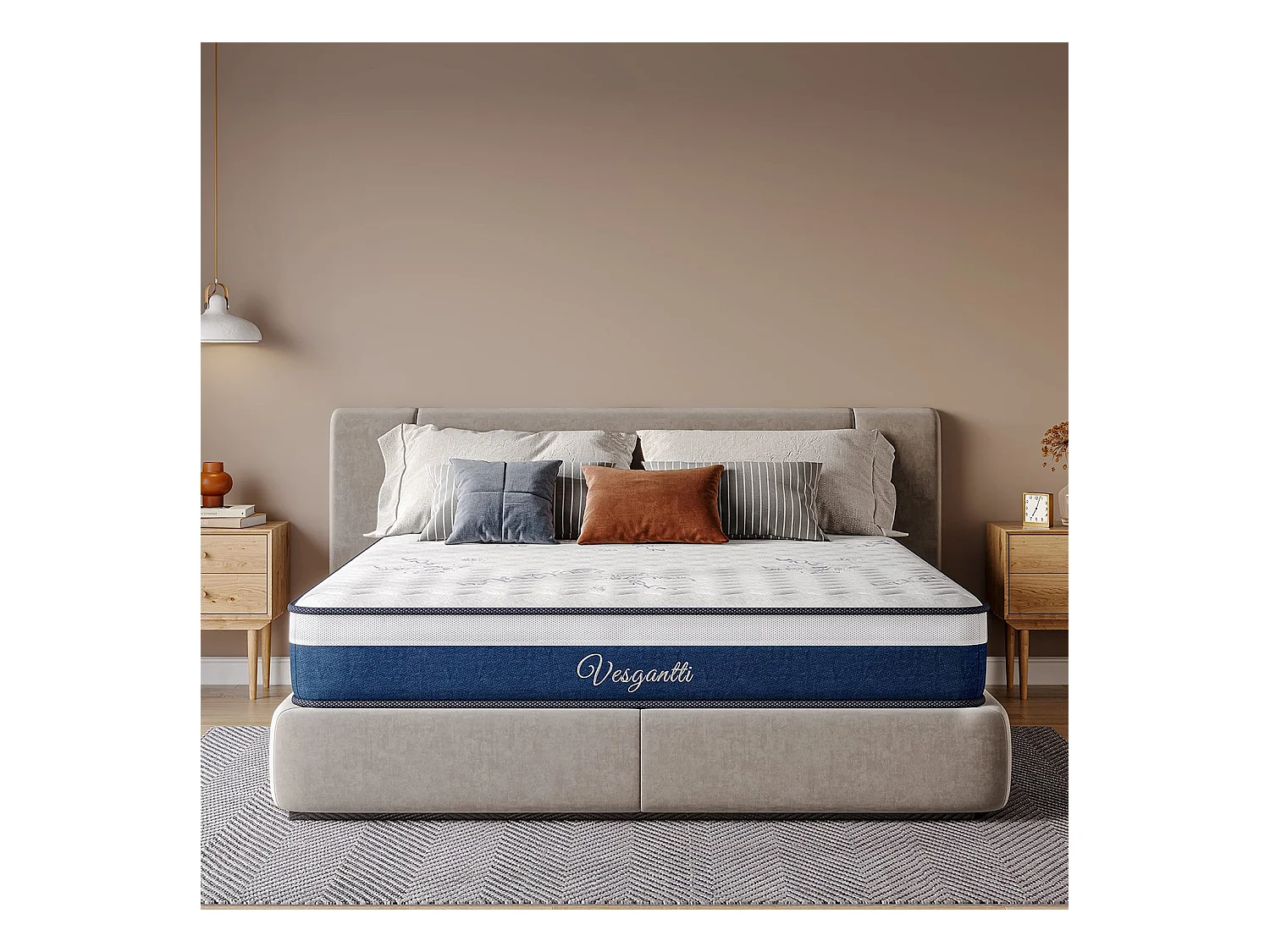 Tight Top Matelas 90x190cm, Épaisseur 26cm, Vague, Ressorts Ensachés 7 Zones, Mousse Mémoire Multi-Densité, Ergonomique et Hypoallergénique