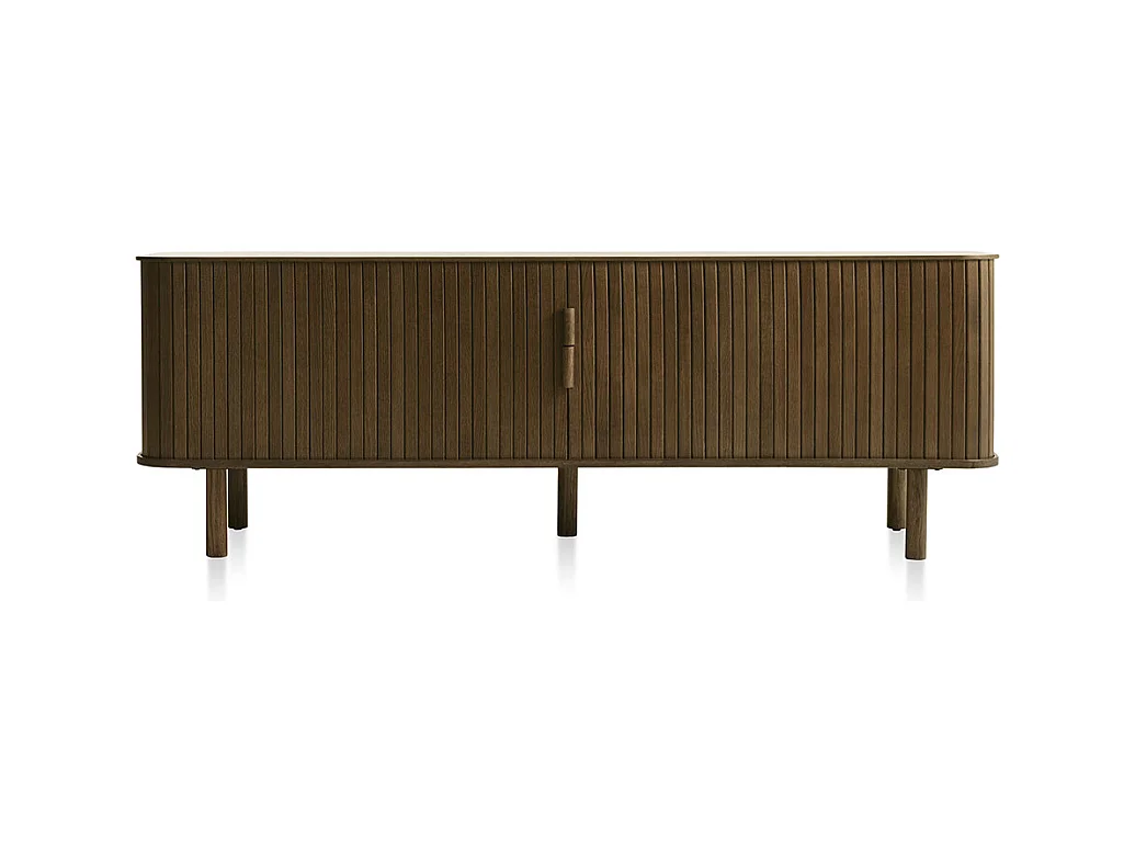 Meuble bas 2 portes 160 cm bois foncé 160x56x40 cm