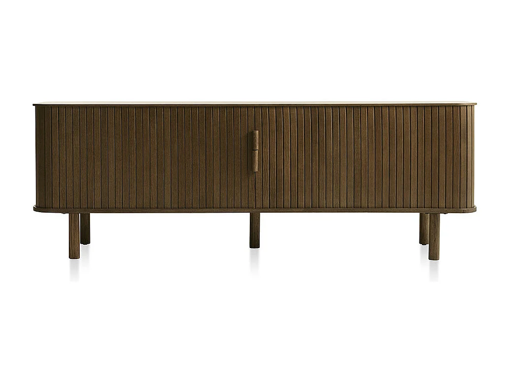 Meuble bas 2 portes 160 cm bois foncé 160x56x40 cm