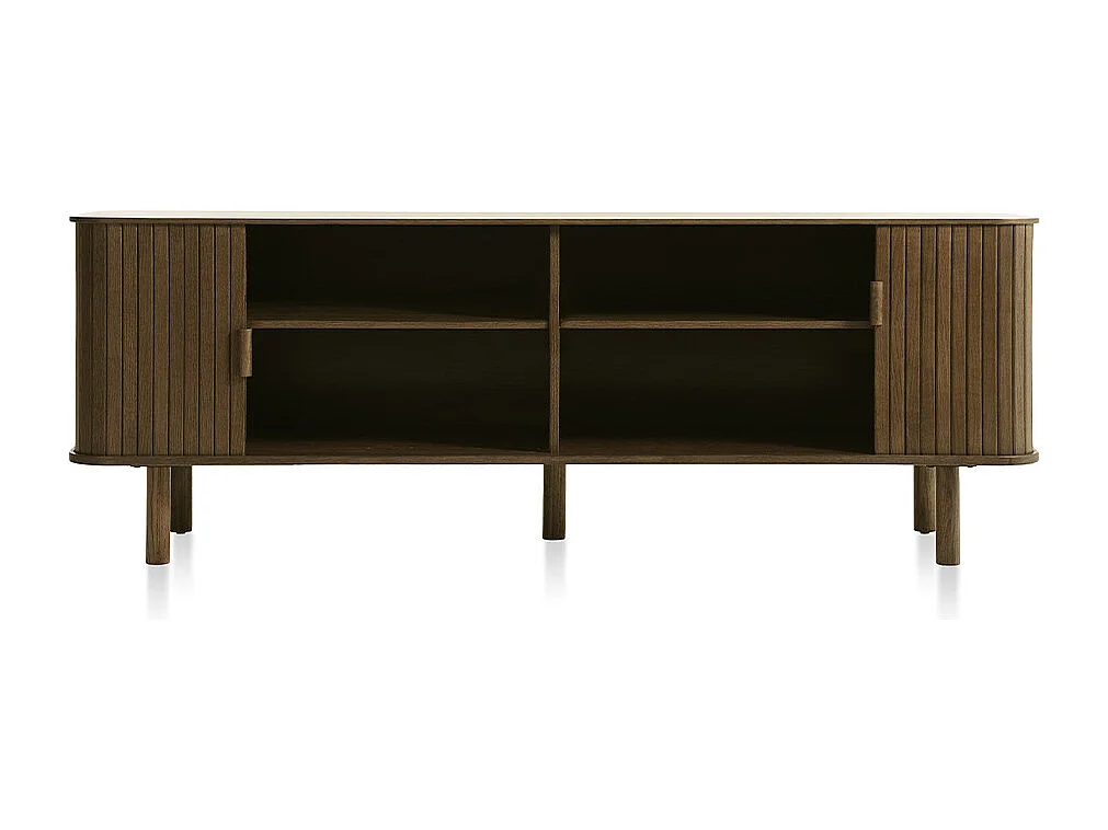 Meuble bas 2 portes 160 cm bois foncé 160x56x40 cm