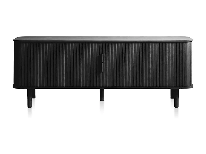 Meuble bas 2 portes 160 cm bois foncé 160x56x40 cm