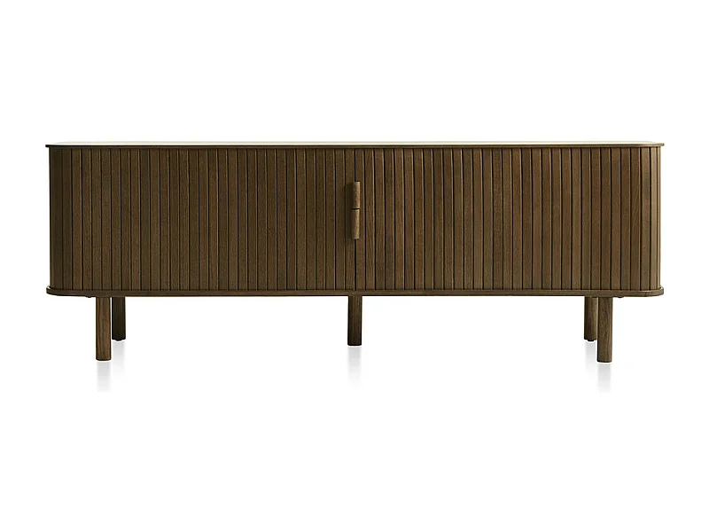 Meuble bas 2 portes 160 cm bois foncé 160x56x40 cm