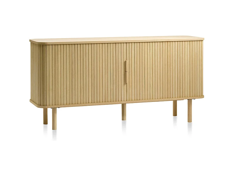 Buffet 2 portes 160 cm bois naturel 160x76x45 cm
