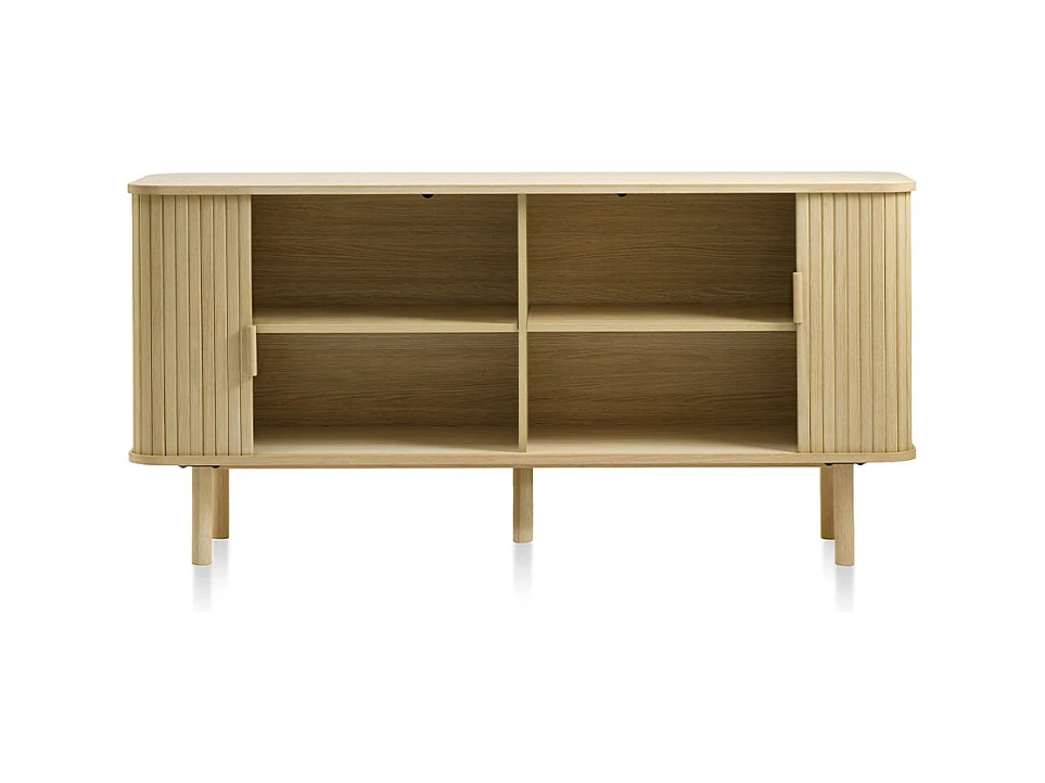 Buffet 2 portes 160 cm bois naturel 160x76x45 cm