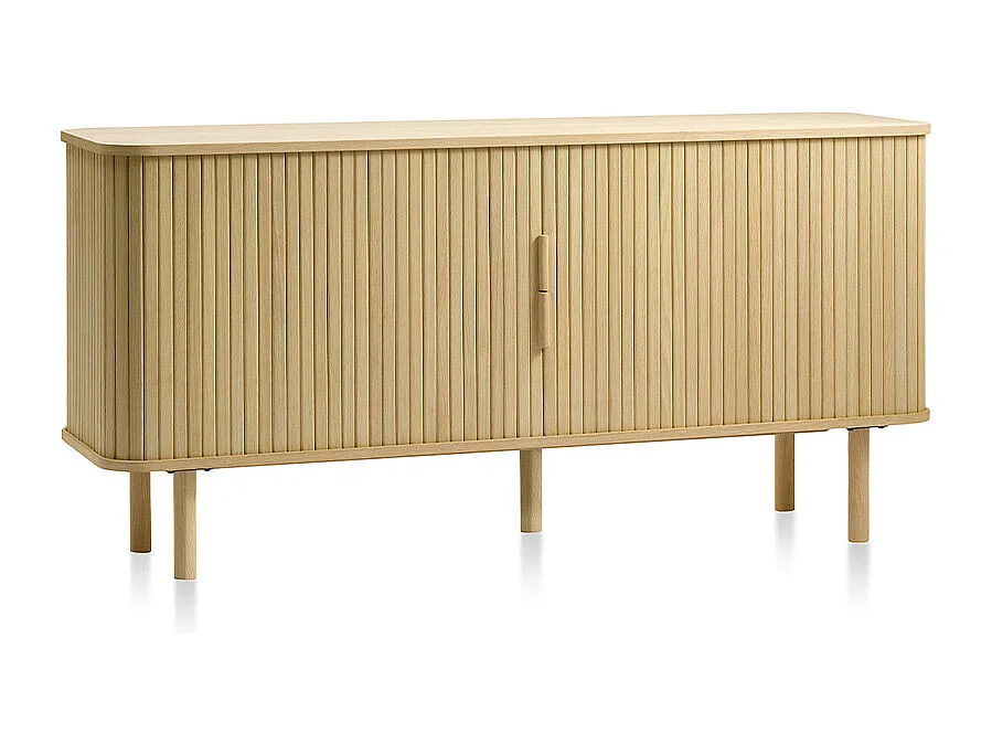 Buffet 2 portes 160 cm bois naturel 160x76x45 cm