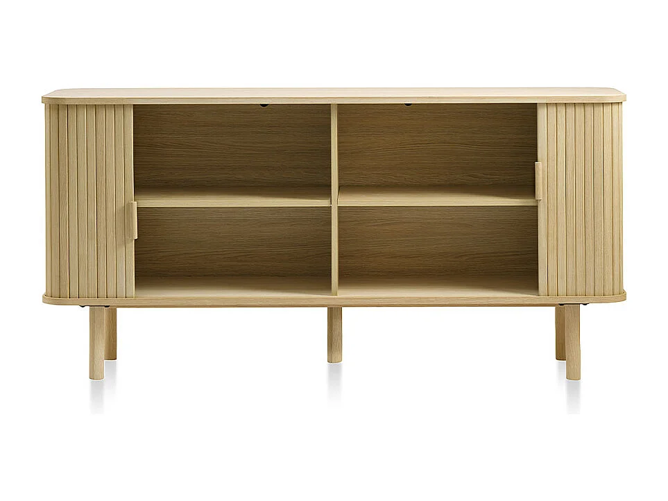 Buffet 2 portes 160 cm bois naturel 160x76x45 cm
