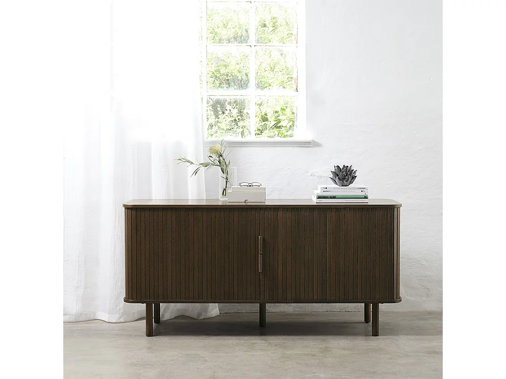 Buffet 2 portes 160 cm bois naturel 160x76x45 cm