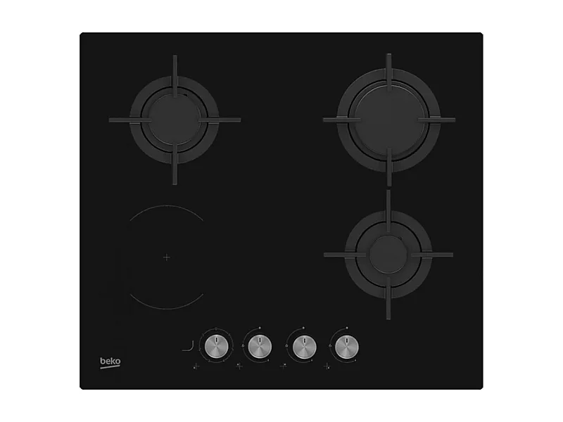Beko Table de cuisson mixte 60cm 4 feux 1200w noir - HILM64222SV