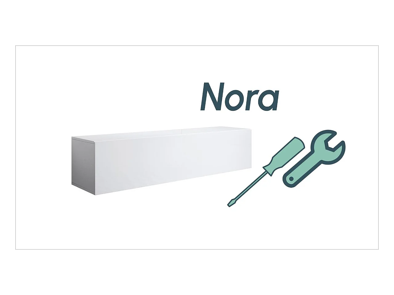 Meuble TV pour Salon Salle à manger en Blanc avec LED 160x40x32cm Nora H2