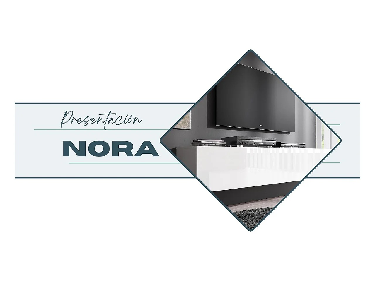 Meuble TV pour Salon Salle à manger en Blanc avec LED 160x40x32cm Nora H2