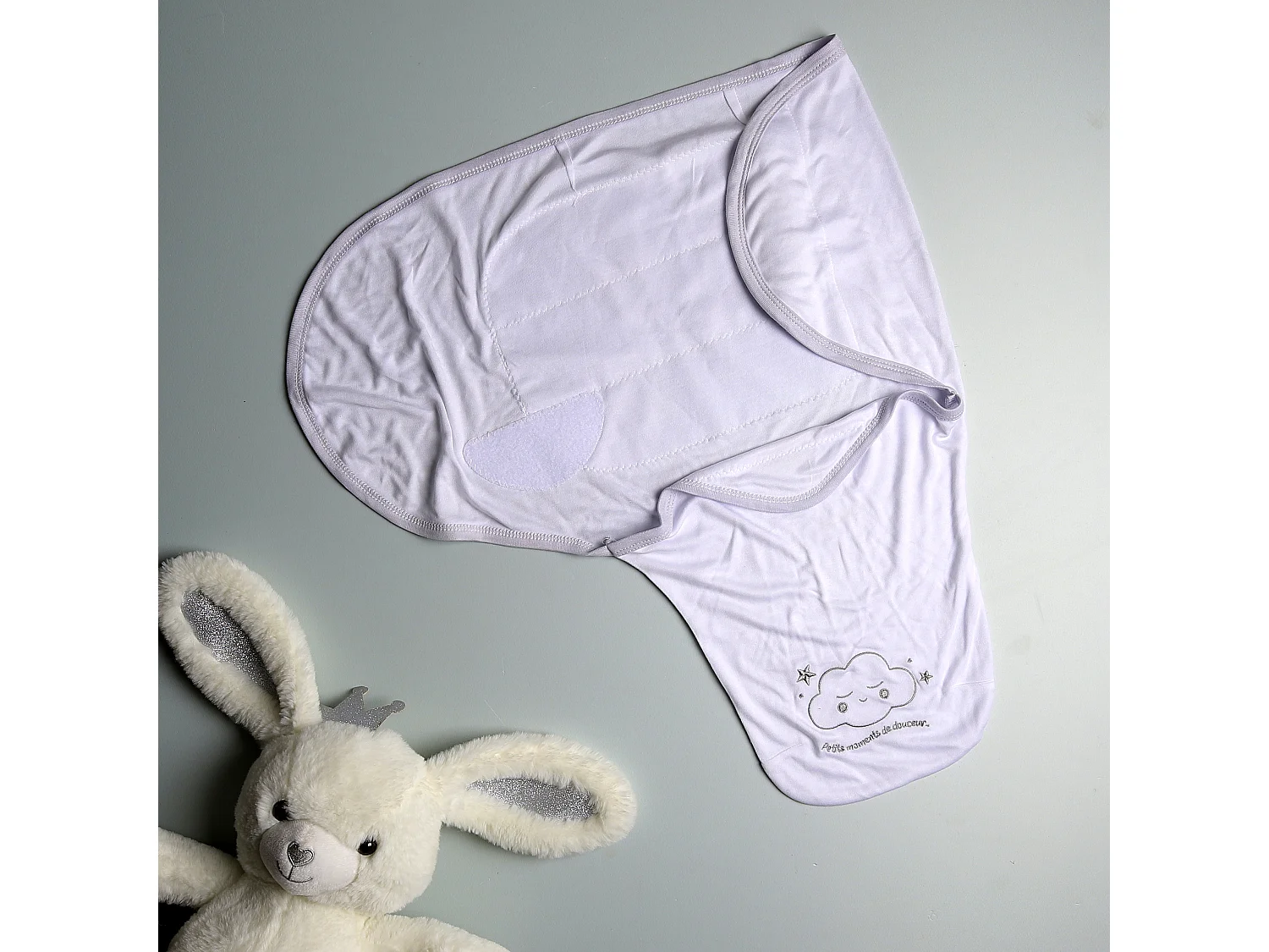 Couverture Emmaillotage Bebe Fibre De Bambou Blanc