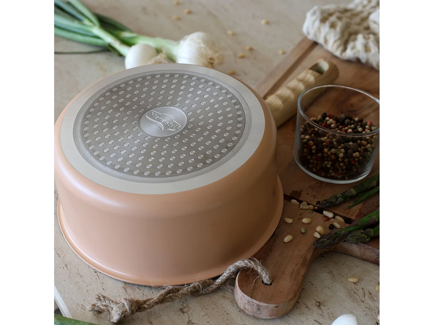 Menastyl - Lot 3 Casseroles Easynox 16/18/20cm En Acier Inox Et Aluminium Corail