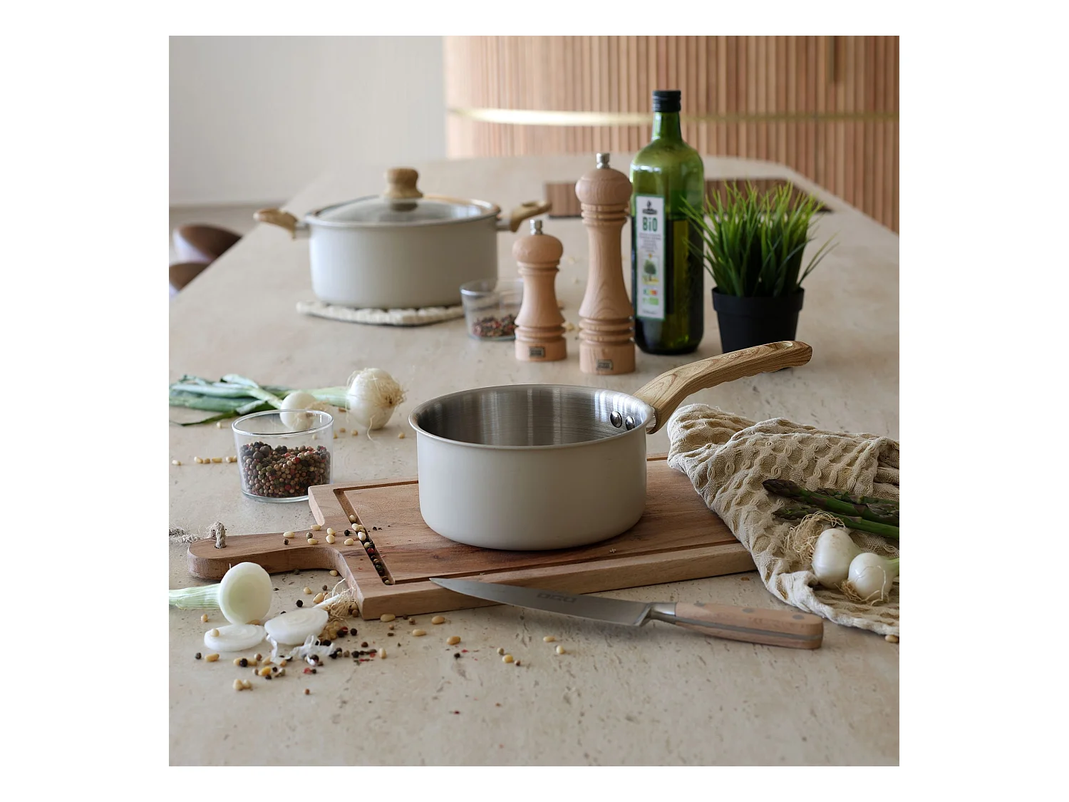 Menastyl - Lot 3 Casseroles Easynox 16/18/20cm En Acier Inox Et Aluminium Ecume