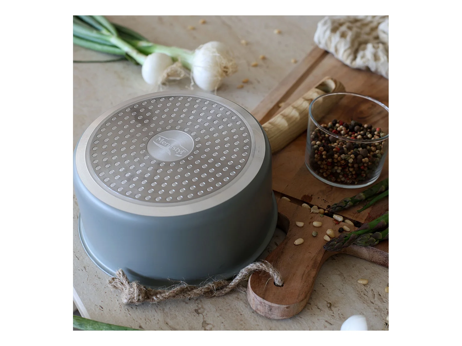 Menastyl - Lot 3 Casseroles Easynox 16/18/20cm En Acier Inox Et Aluminium Brume