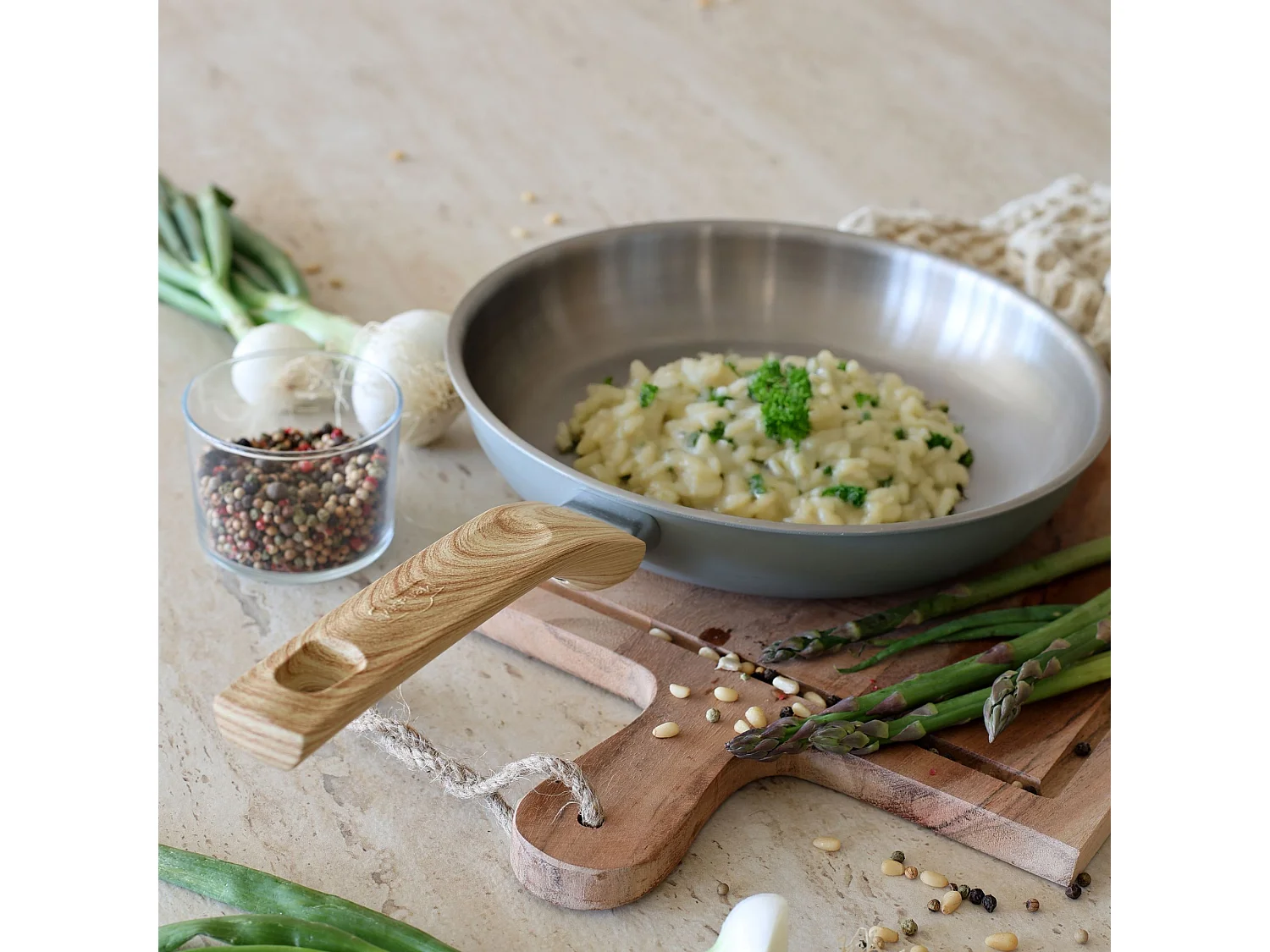 Menastyl - Lot 3 Poeles Easynox 20/24/28cm En Acier Inox Et Aluminium Brume