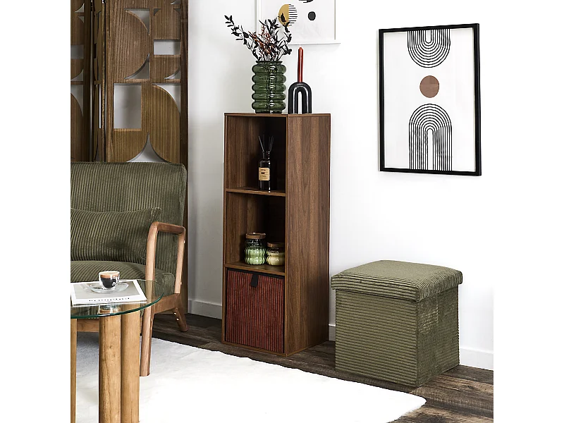 Rangement Modulable 3 Cases Tiffany Marron