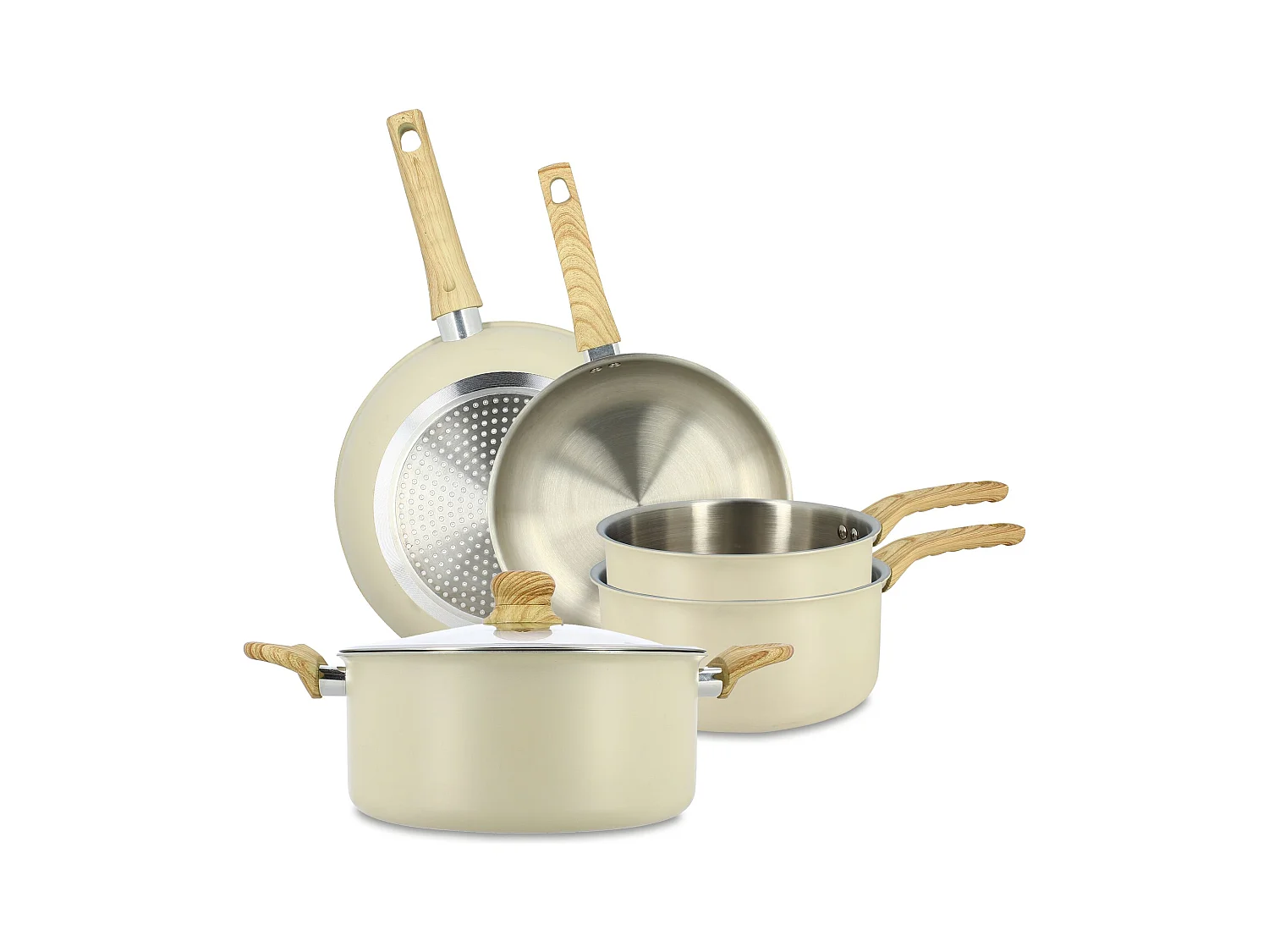 Menastyl - Set 5 Pieces Easynox En Acier Inoxydable Et Aluminium Ecume