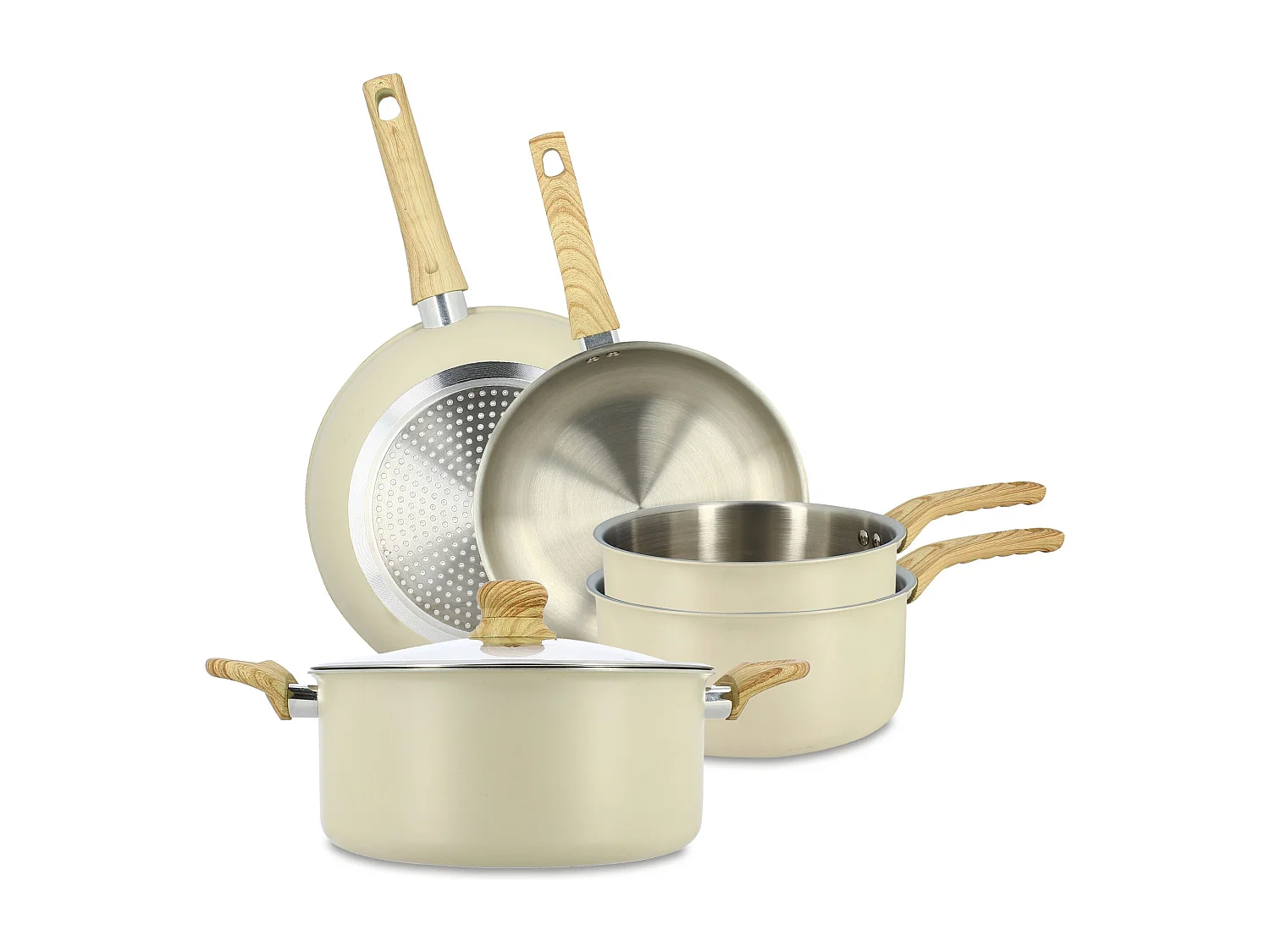 Menastyl - Set 5 Pieces Easynox En Acier Inoxydable Et Aluminium Ecume