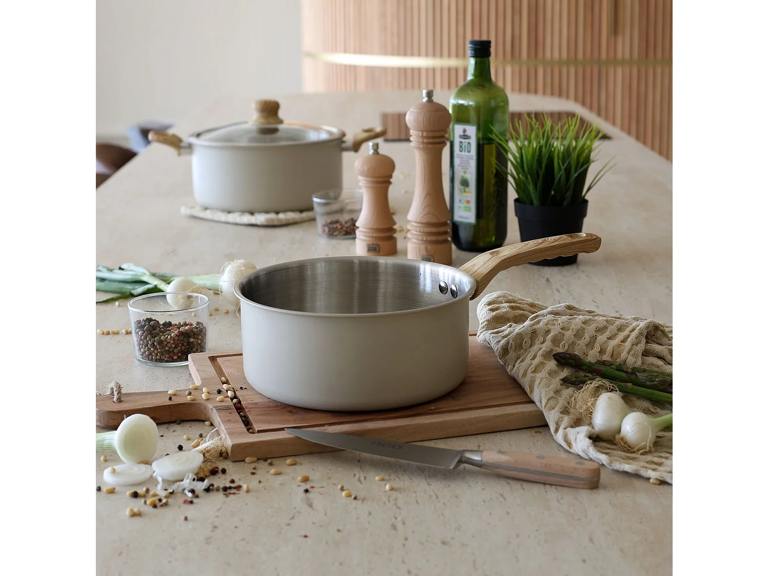 Menastyl - Set 5 Pieces Easynox En Acier Inoxydable Et Aluminium Ecume