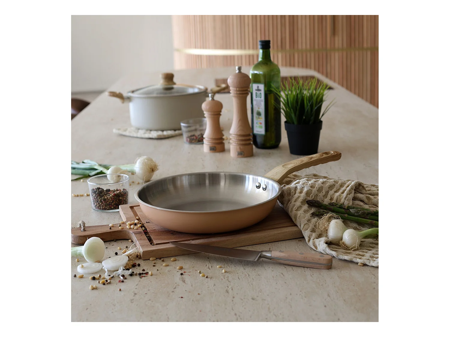 Menastyl - Set 5 Pieces Easynox En Acier Inoxydable Et Aluminium Corail