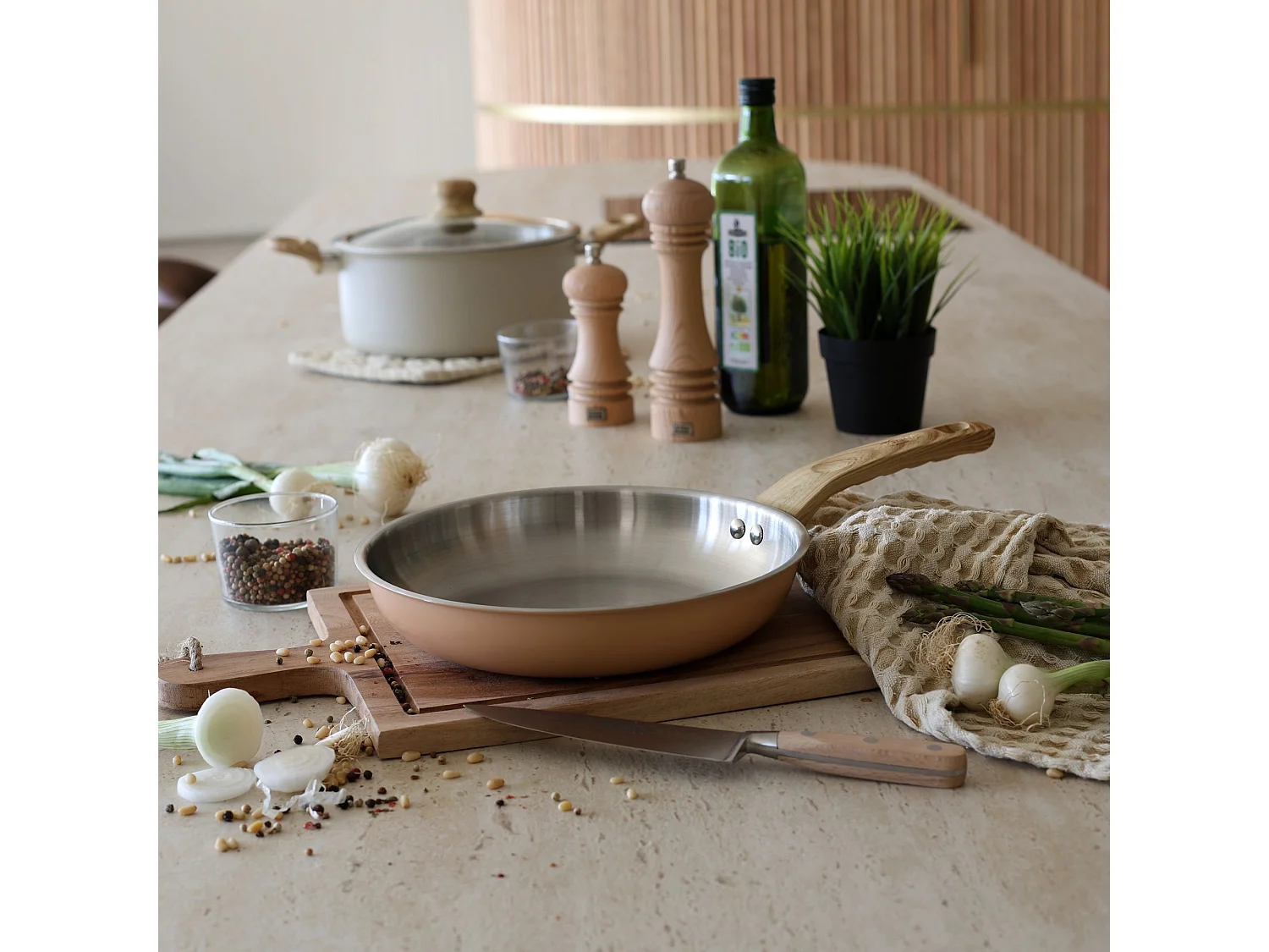 Menastyl - Set 5 Pieces Easynox En Acier Inoxydable Et Aluminium Corail