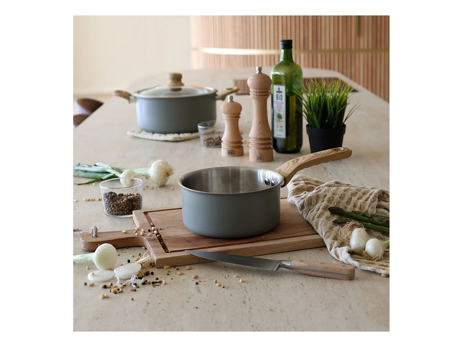 Menastyl - Set 5 Pieces Easynox En Acier Inoxydable Et Aluminium Brume