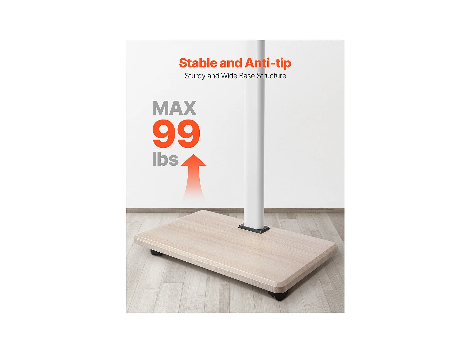 Stojak Telewizyjny na Kółkach SucceBuy, Ekrany 812,8-1778 mm, Wózek Mobilny, Obrót 25°, Regulowana Wysokość, 40 kg, VESA 60 x 40 cm, Salon/na Zewnątrz