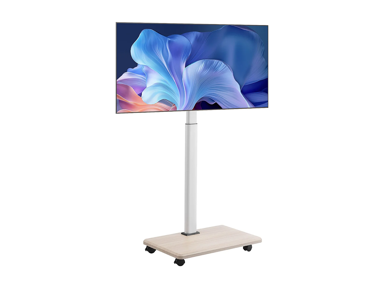 Support TV à Roulettes SucceBuy, Écrans 812,8-1778 mm, Chariot Mobile, Rotation 25°, Hauteur Réglable, 40 kg, VESA 60 x 40 cm, Salon/Bureau/Extérieur