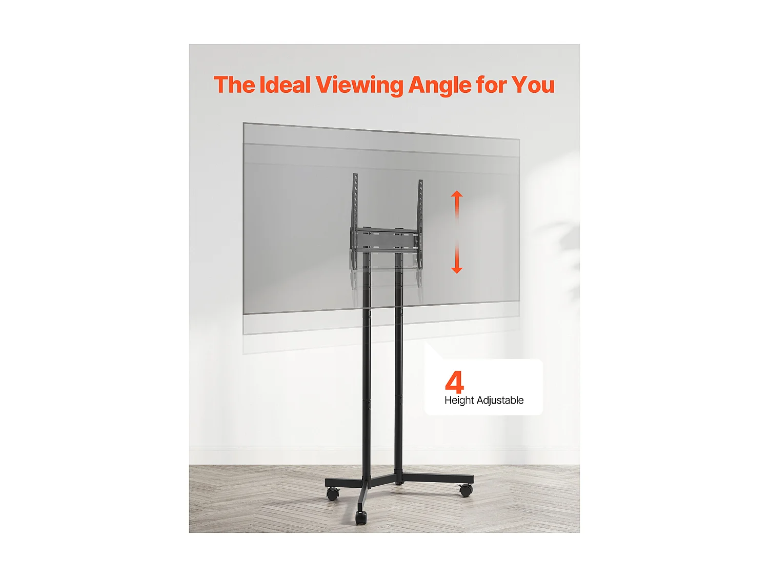 Supporto TV con Rotelle SucceBuy, per Televisori/LED/LCD/OLED (81,3-165,1 cm), Carrello Mobile, 40 kg, Piedistallo Portatile, VESA 40 x 40 cm, Soggiorno/Esterno