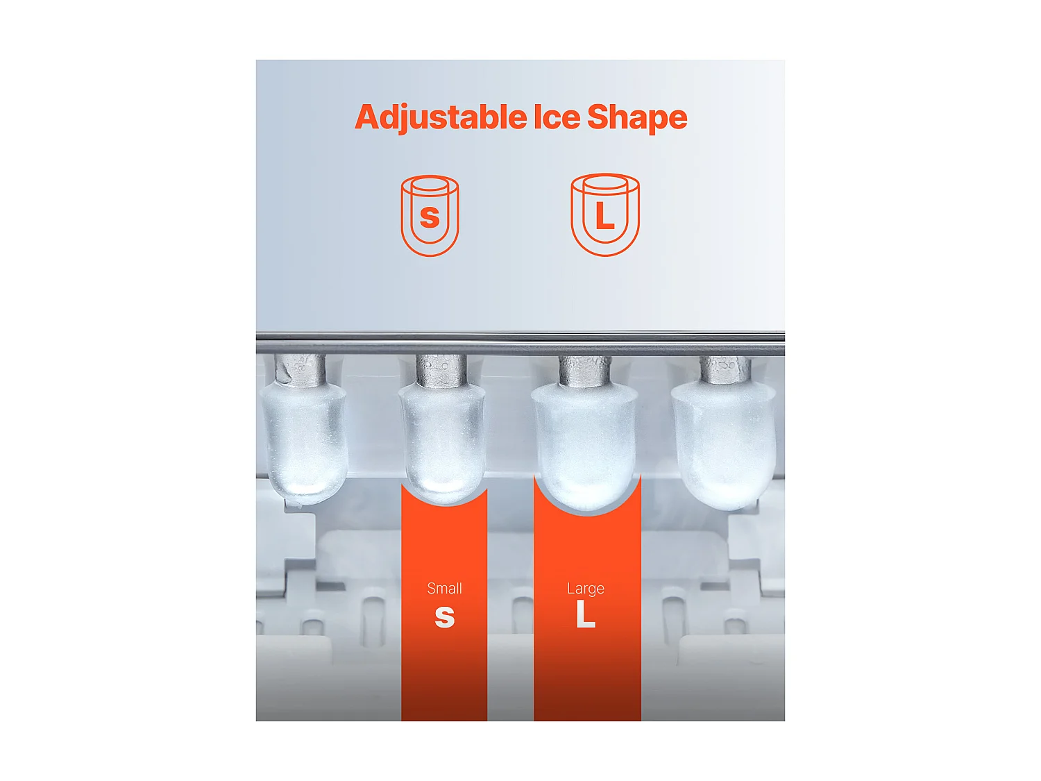 Maszyna do Lodu SucceBuy, 15 kg/24 Godz., 9 Kostek Lodu w 6 Minut, Samoczyszcząca, Łopatka/Koszyk, Bar/Biuro/Kuchnia/Dom