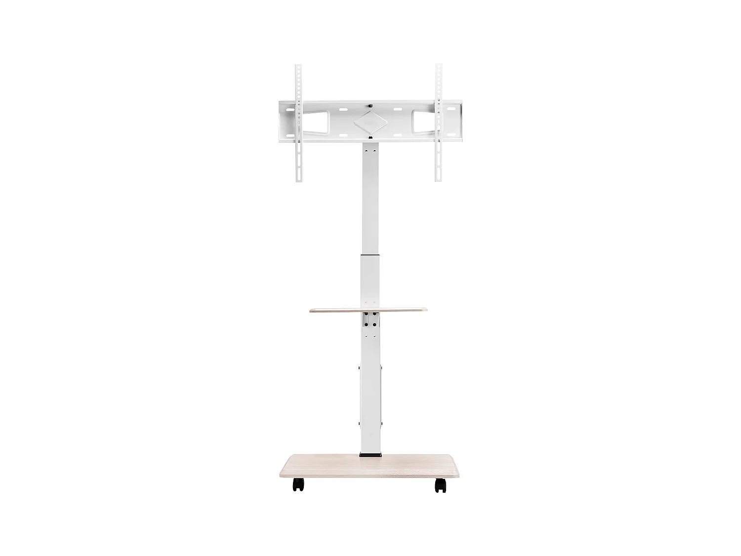 Support TV à Roulettes SucceBuy, Écrans 81,2,8-177,8 cm, Chariot Mobile, Rotation 25°, Hauteur Réglable, 40 kg, VESA 60 x 40 cm, Chambre/Extérieur