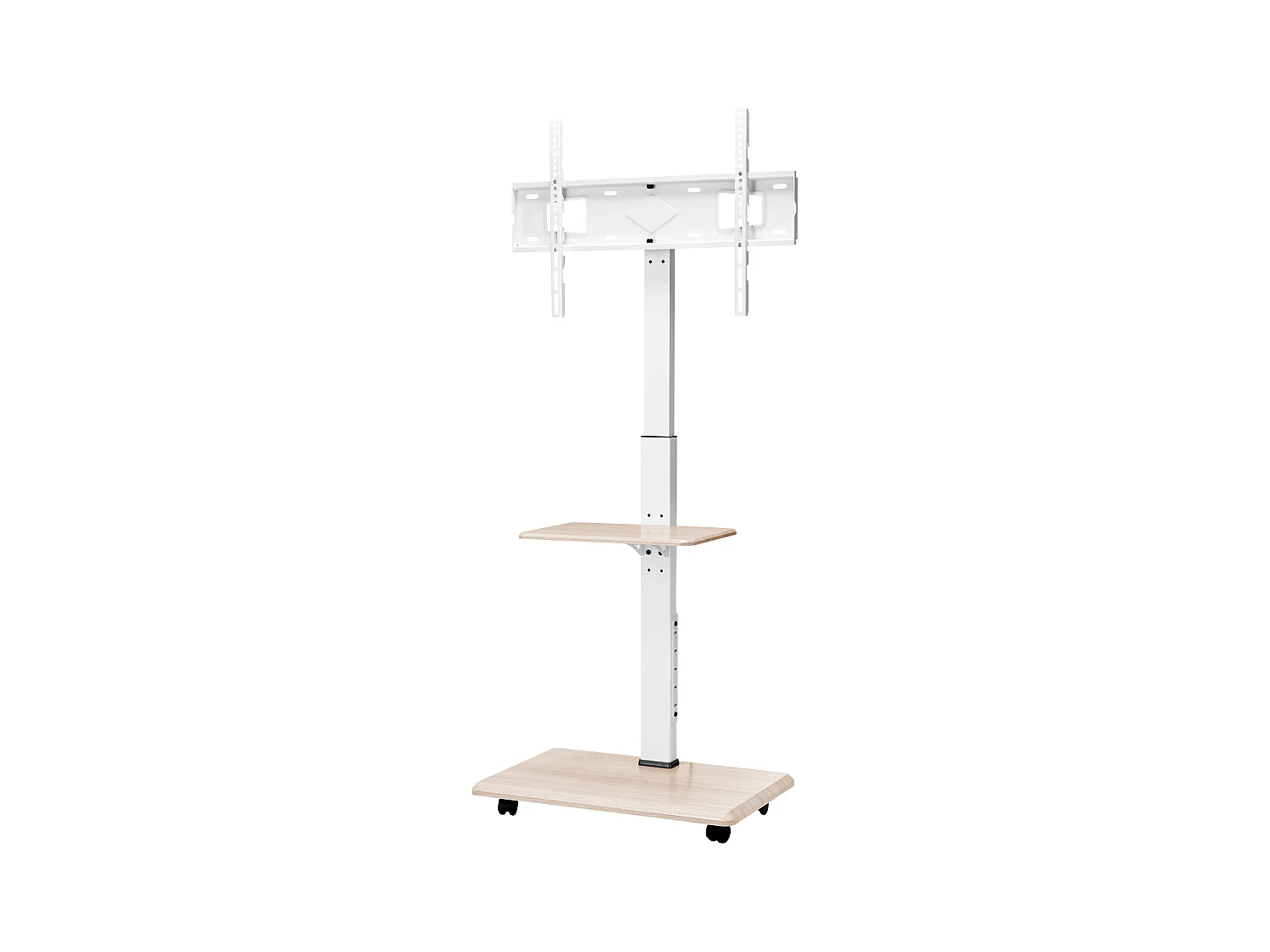 Support TV à Roulettes SucceBuy, Écrans 81,2,8-177,8 cm, Chariot Mobile, Rotation 25°, Hauteur Réglable, 40 kg, VESA 60 x 40 cm, Chambre/Extérieur