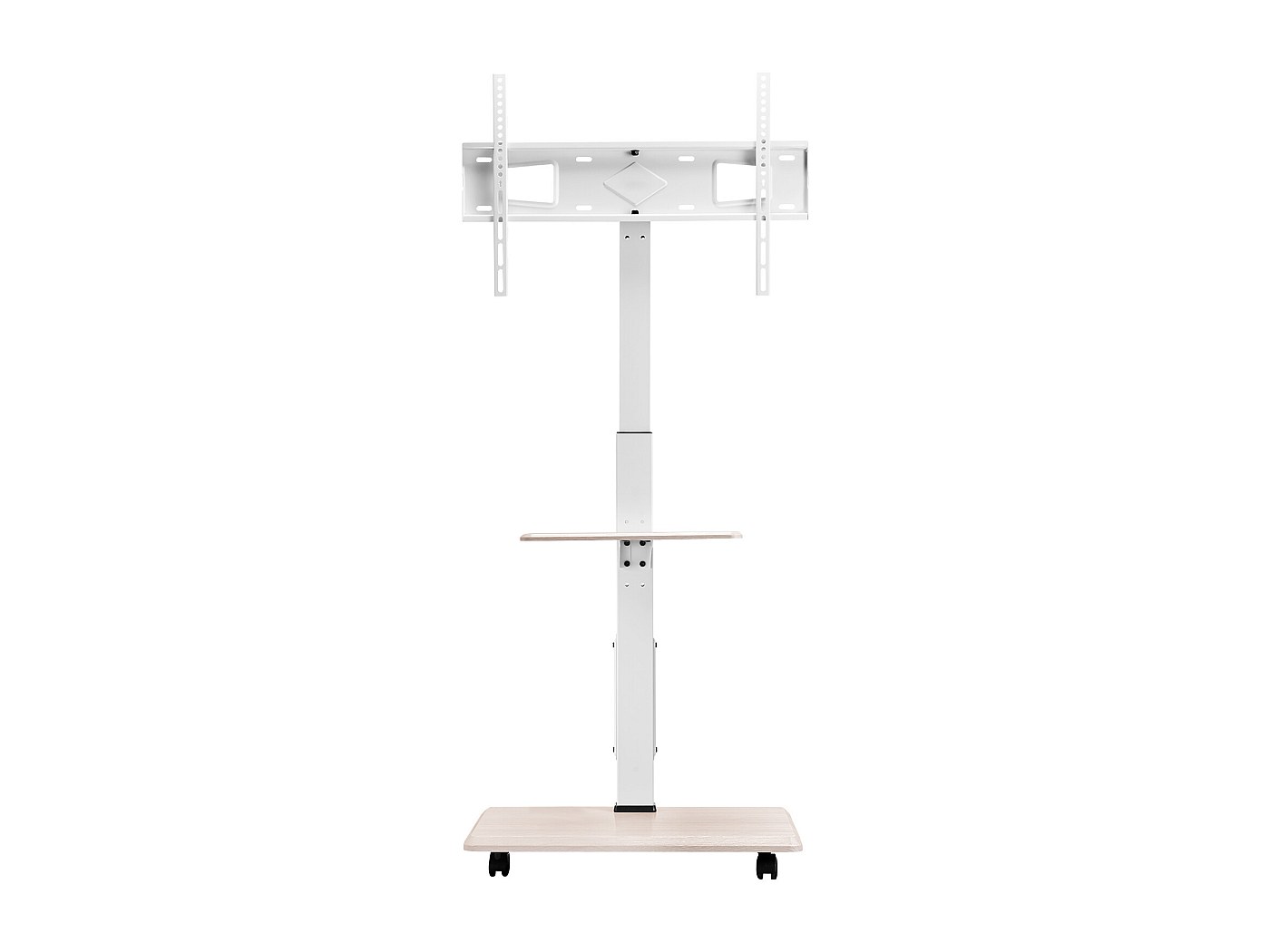Carrello TV 100x30 mobile in plexiglass trasparente, ruote e ripiani