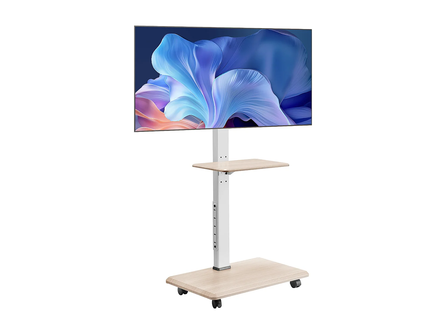 Soporte para TV con Ruedas SucceBuy, Pantallas de 81,2,8-177,8 cm, Carro Móvil, Rotación de 25°, Altura Ajustable, 40 kg, VESA 60 x 40 cm, Dormitorio/Exterior