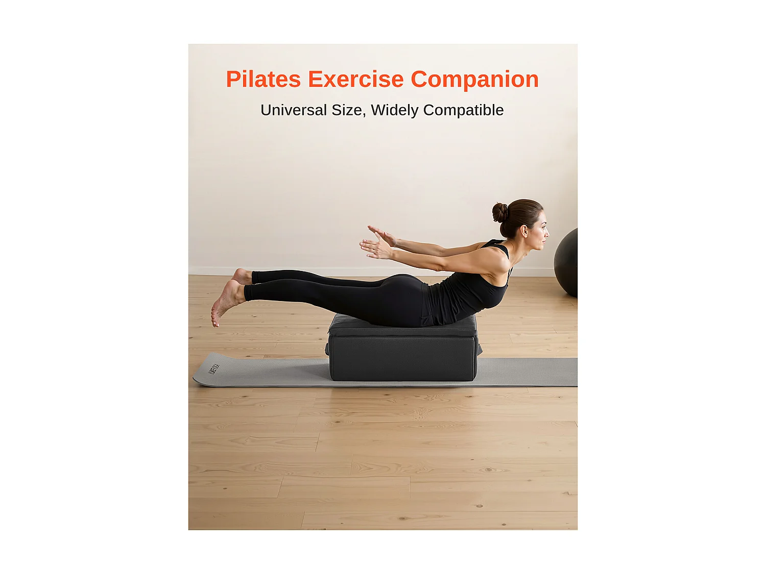 Pilates Reformer Box SucceBuy, 62,5 x 43,5 x 24 cm, Zitbox voor Reformer van PU en Hout, Accessoire voor Kracht/Balans/Bewegingen, Fitness