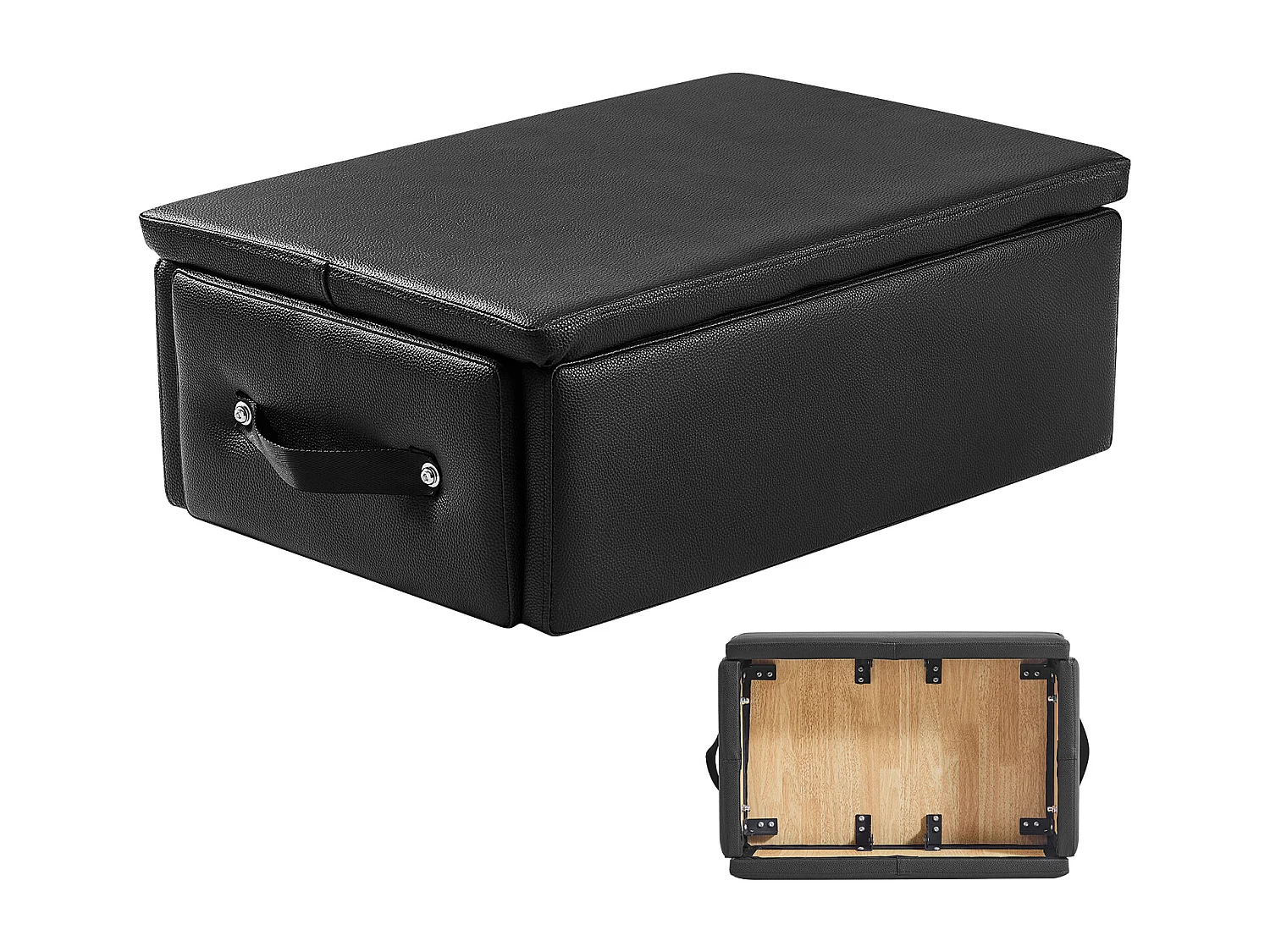 Pilates Reformer Box SucceBuy, 62,5 x 43,5 x 24 cm, Zitbox voor Reformer van PU en Hout, Accessoire voor Kracht/Balans/Bewegingen, Fitness