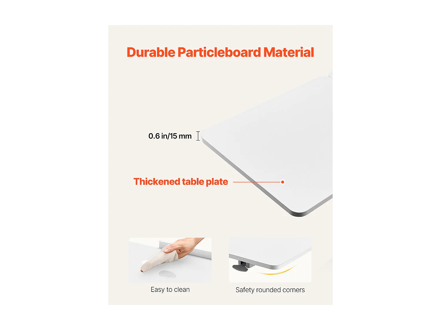 Mobiele Bedtafel SucceBuy, 4 Verborgen Wieltjes, Neerklapbaar Blad, In Hoogte Verstelbaar, Bekerhouder, voor Thuis en op Kantoor, Hout en Wit