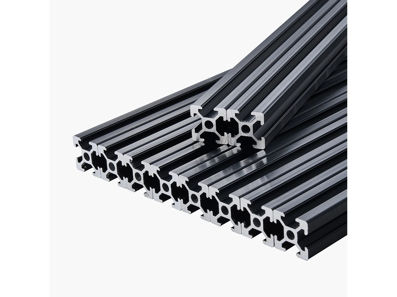 Profilés Aluminium SucceBuy 200 cm Rainure en T 2020 Lot de 10, Rails Linéaires Anodisés selon les Normes Européennes, Adaptés aux Imprimantes 3D