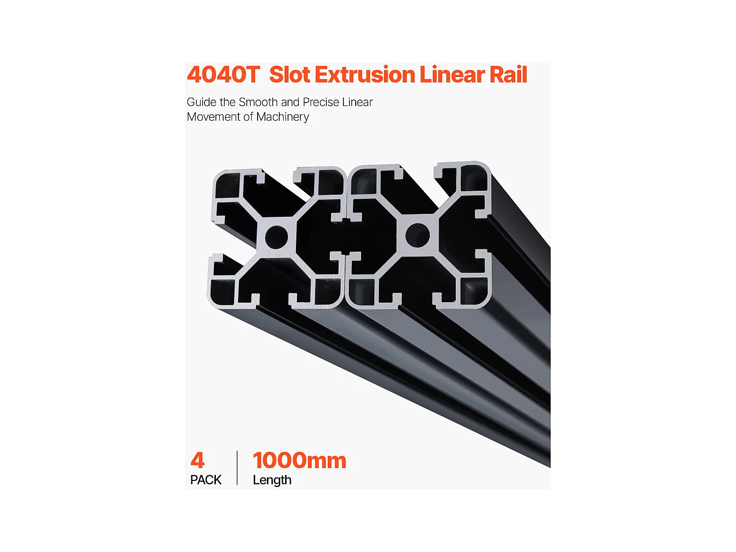 Profilés d'Extrusion SucceBuy en Aluminium 4040, Lot de 4, Rails Linéaires Anodisés Norme Européenne avec Rainure en T de 100 cm,Machines CNC