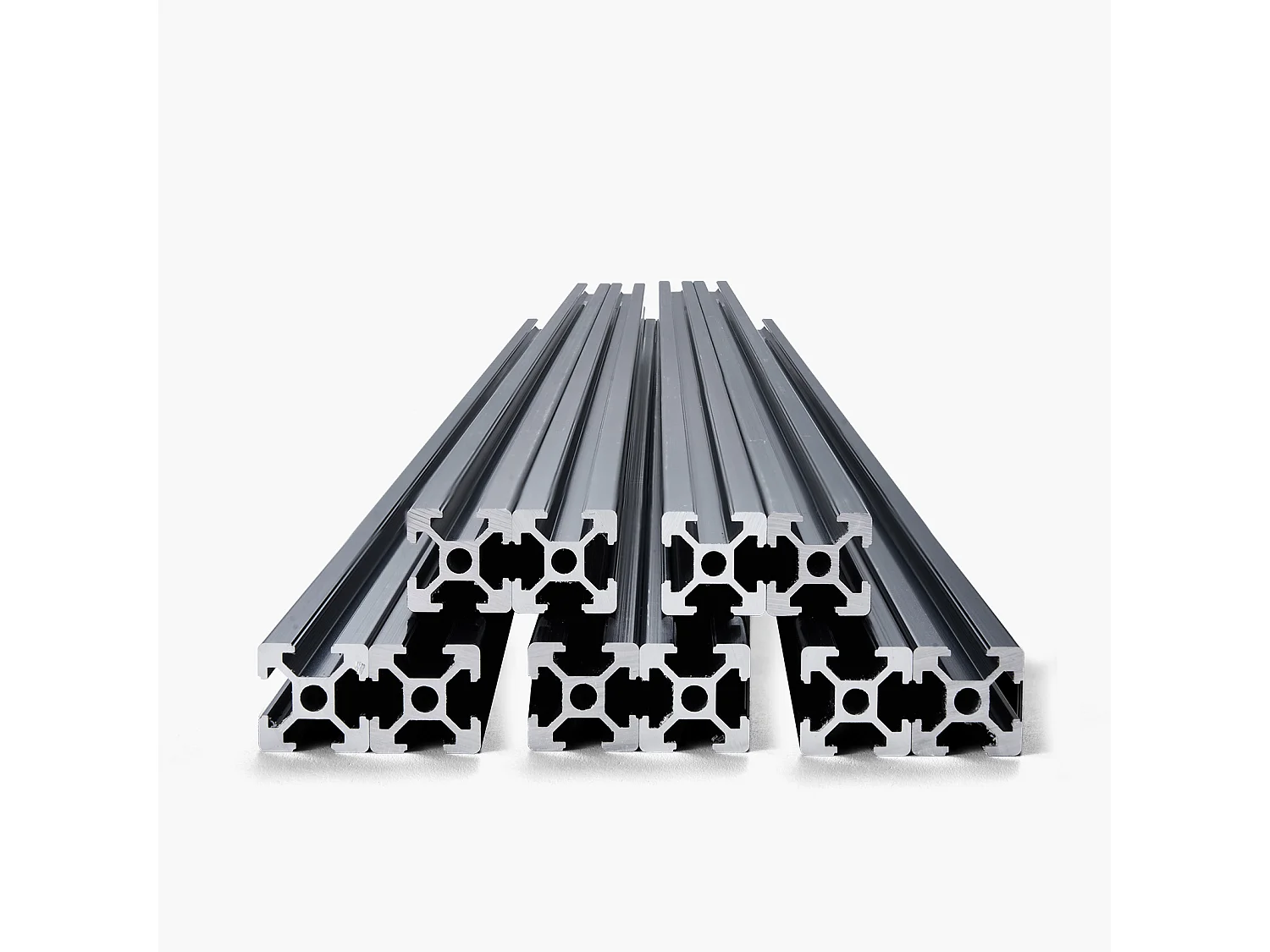 Profilés d'Extrusion SucceBuy en Aluminium 2020, Lot de 10, Rail Linéaire Anodisé Norme Européenne avec Rainure en T de 100 cm, Robustes et Adaptés